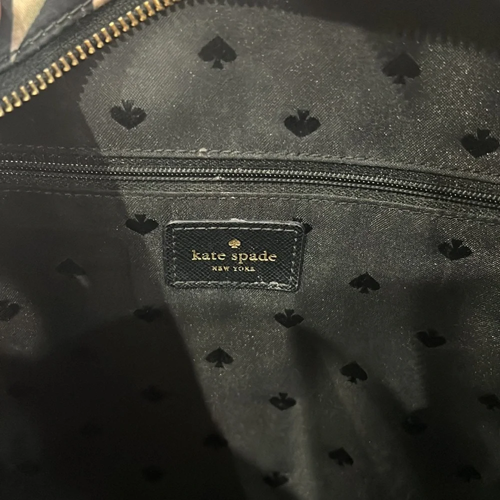 ♠️ Kate spade black tropical nylon backpack purse cute ♠️